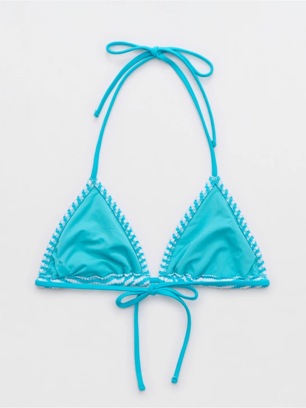 Aerie FULL Set, Crinkle Stripe Tie String Top/ High Cut Cheeky Bottoms - Picture 10 of 16